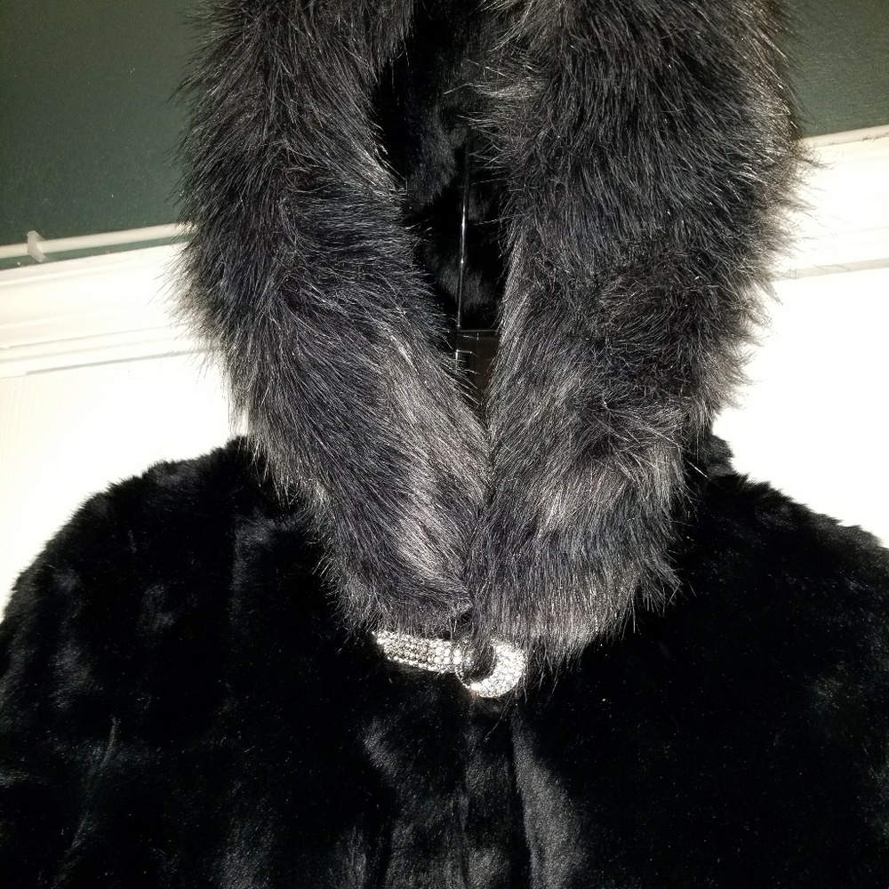 Faux fur black and silver jacket